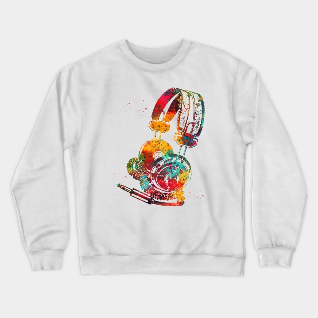 Headphones Crewneck Sweatshirt by erzebeth